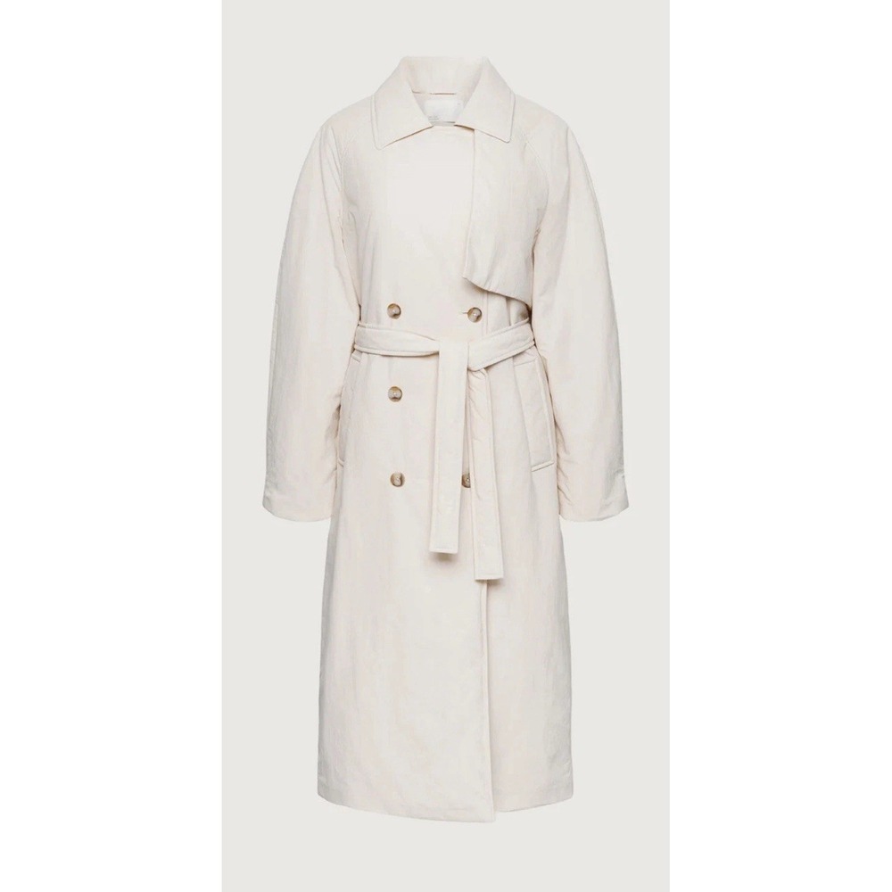 Oak + Fort  Women's OVERSIZED PUFFER TRENCH COAT In Birch Size XS NWT